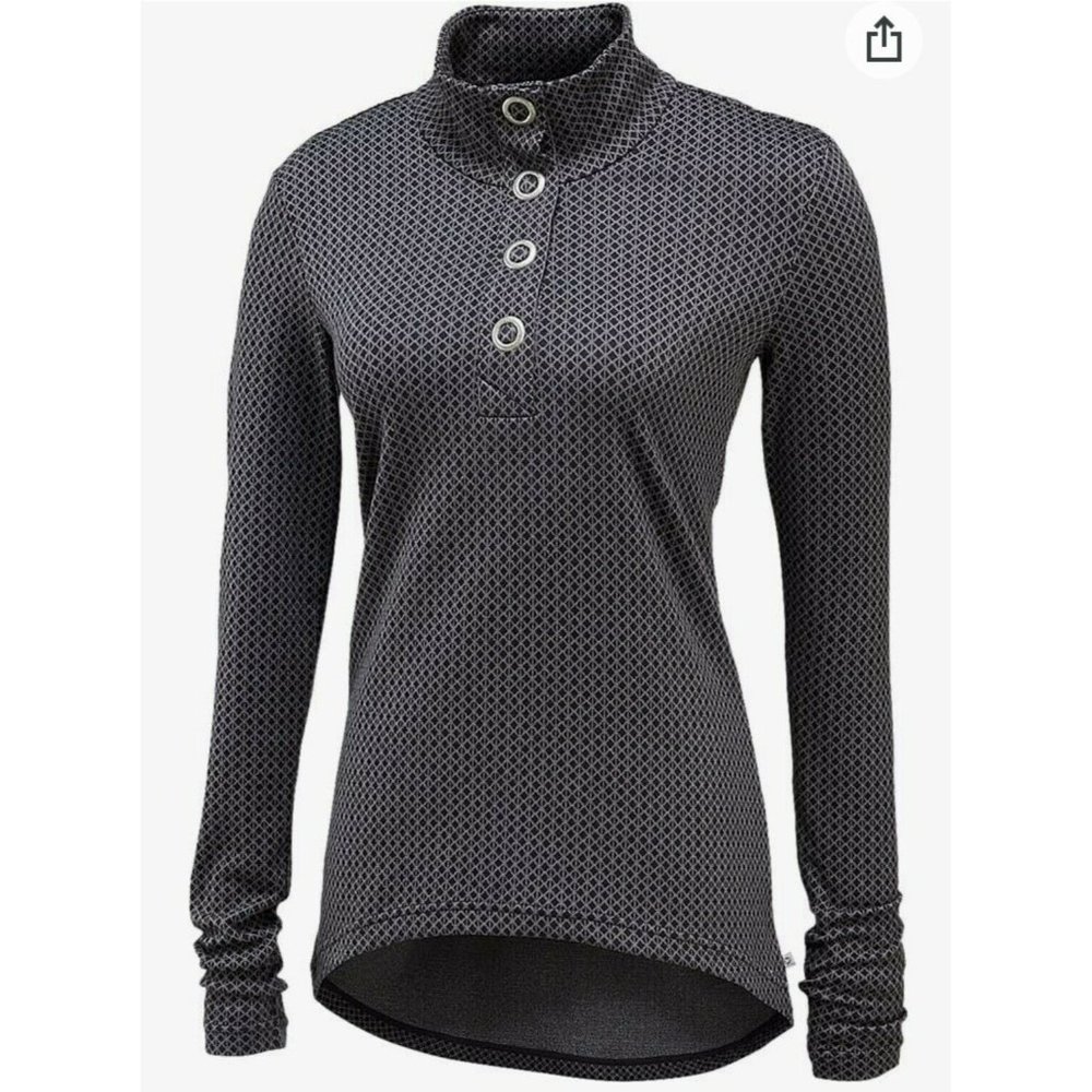 Merrell Women's Black and Gray Button-Up Sweatshirt